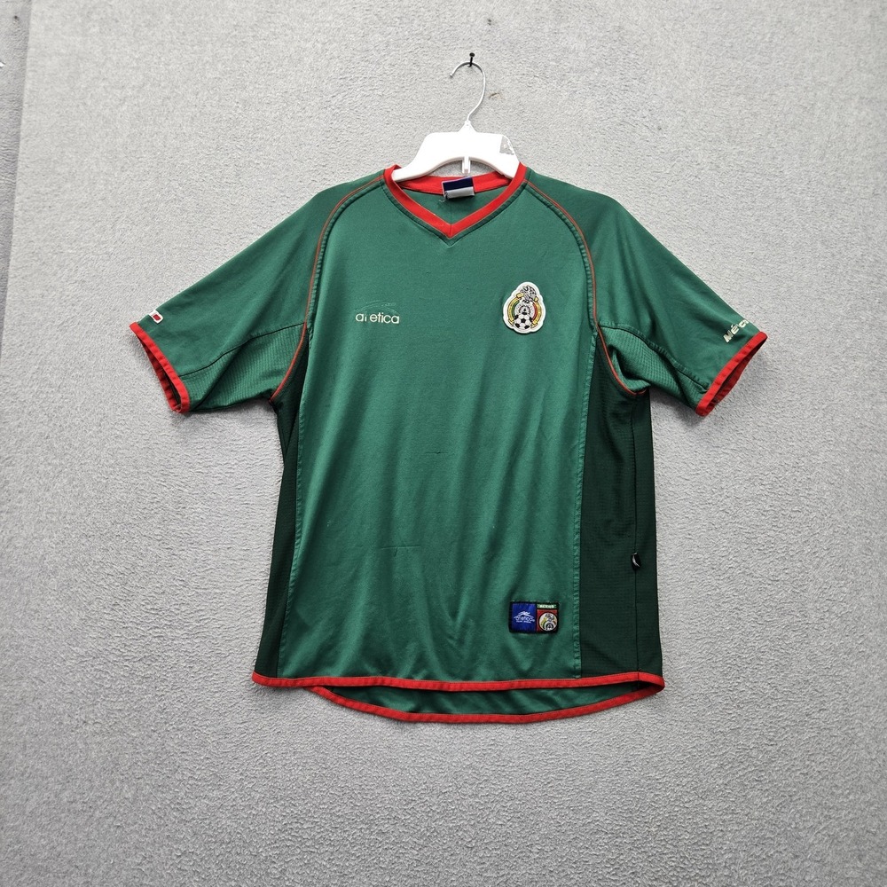 VINTAGE Mexico National Men Jersey L Green Atletica 2002 World Cup READ
